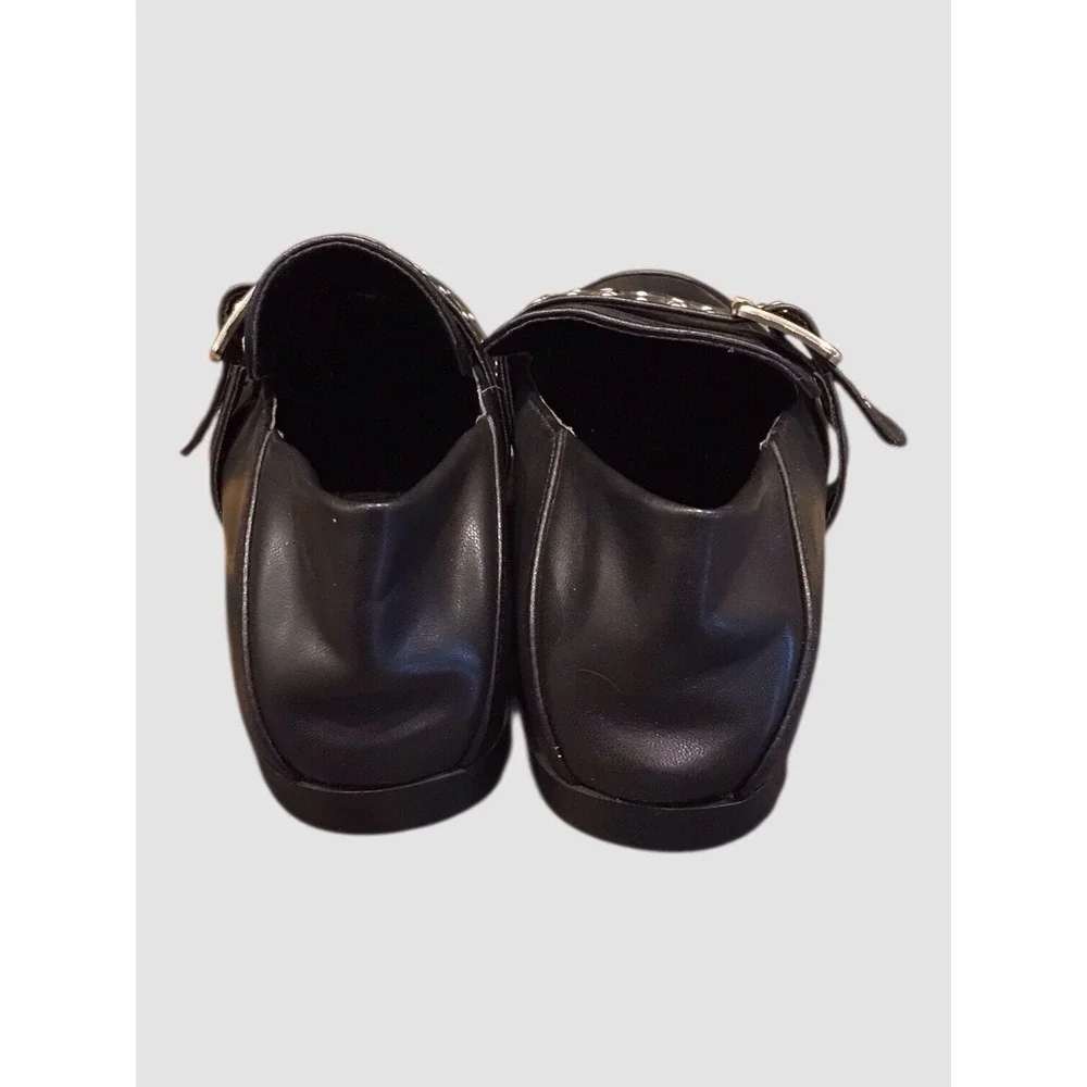 Vintage Havana Maureen Black Leather Studded Buckle Slip On Loafers Shoes Sz 7.5